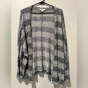 Decree M Gray Striped Cardigan Sweater